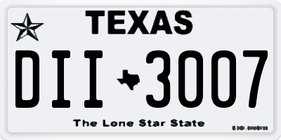 TX license plate DII3007