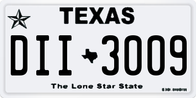 TX license plate DII3009