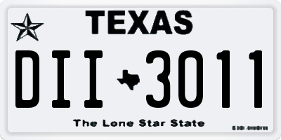 TX license plate DII3011