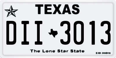 TX license plate DII3013