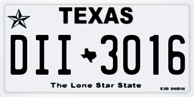 TX license plate DII3016