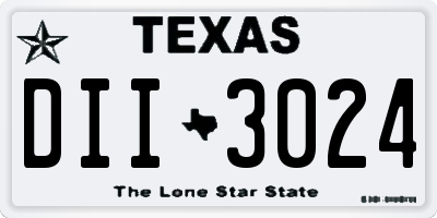 TX license plate DII3024