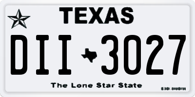 TX license plate DII3027