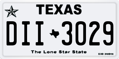 TX license plate DII3029