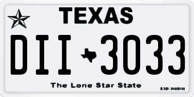 TX license plate DII3033