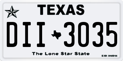 TX license plate DII3035