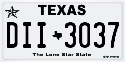 TX license plate DII3037