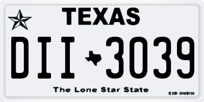 TX license plate DII3039