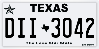 TX license plate DII3042