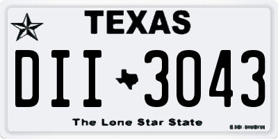 TX license plate DII3043