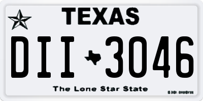 TX license plate DII3046