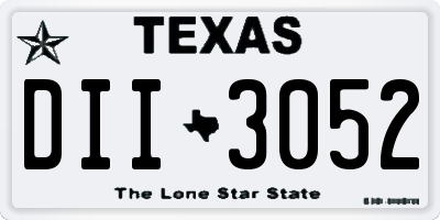 TX license plate DII3052