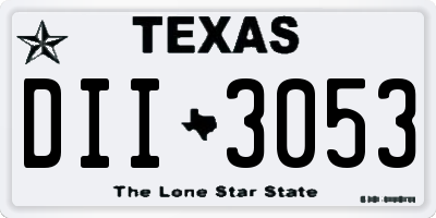 TX license plate DII3053
