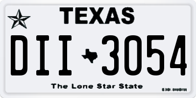 TX license plate DII3054