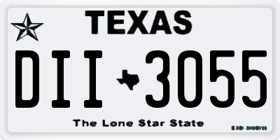 TX license plate DII3055