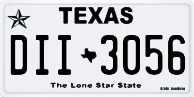 TX license plate DII3056