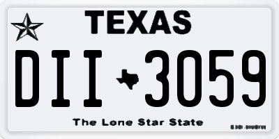 TX license plate DII3059