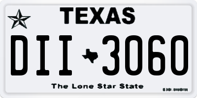 TX license plate DII3060