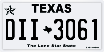 TX license plate DII3061