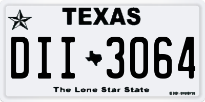 TX license plate DII3064