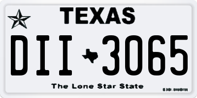 TX license plate DII3065