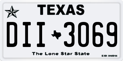 TX license plate DII3069