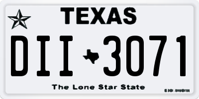 TX license plate DII3071