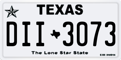 TX license plate DII3073