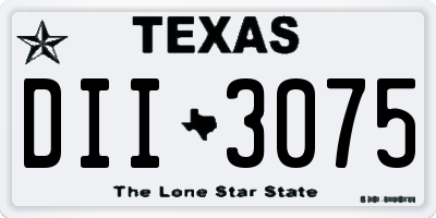 TX license plate DII3075