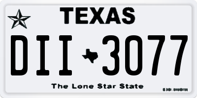 TX license plate DII3077