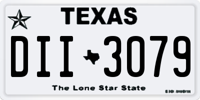 TX license plate DII3079