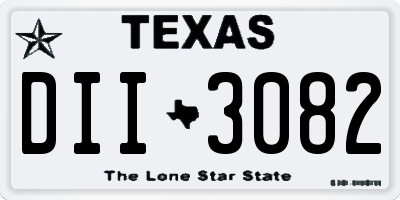 TX license plate DII3082