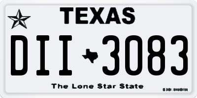 TX license plate DII3083