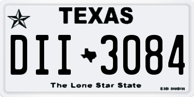 TX license plate DII3084