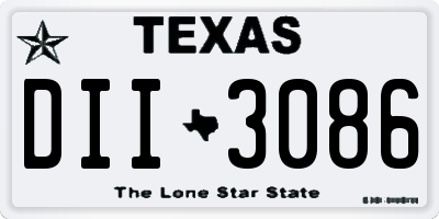 TX license plate DII3086