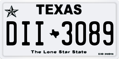 TX license plate DII3089