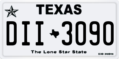 TX license plate DII3090