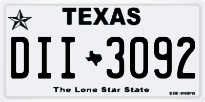TX license plate DII3092