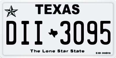 TX license plate DII3095