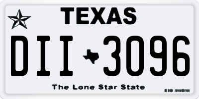 TX license plate DII3096