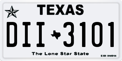 TX license plate DII3101