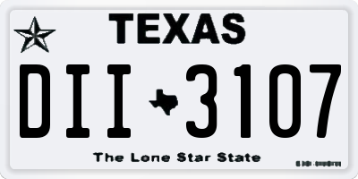 TX license plate DII3107