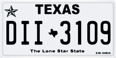 TX license plate DII3109