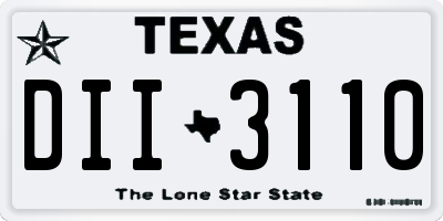 TX license plate DII3110