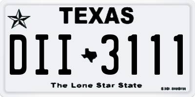 TX license plate DII3111
