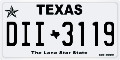 TX license plate DII3119