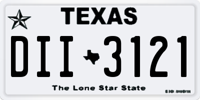 TX license plate DII3121