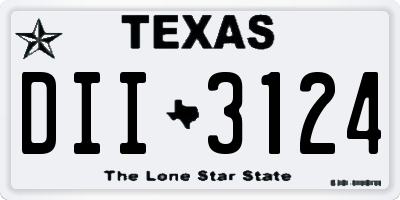 TX license plate DII3124