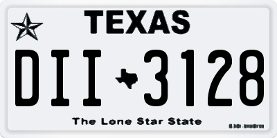 TX license plate DII3128