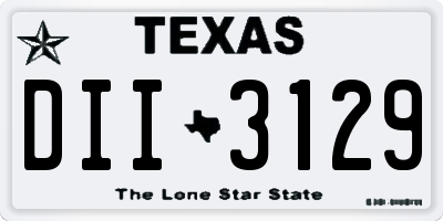 TX license plate DII3129